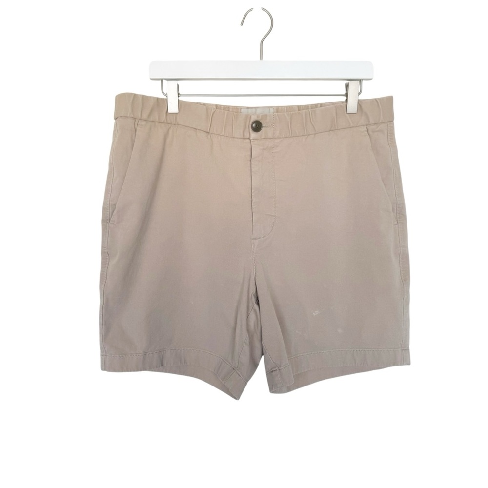 Everlane Khaki Tan Shorts 6" Inseam Elastic Waist Uniform